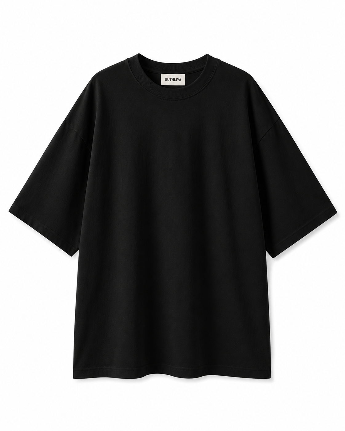 Guthliya Minimal Oversized black Premium T-Shirt – No Print. Just Fit.