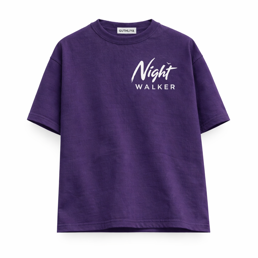 Night Walker Collection By GUTHLIYA with white background T shirt  colour  Purple Twiling Haze