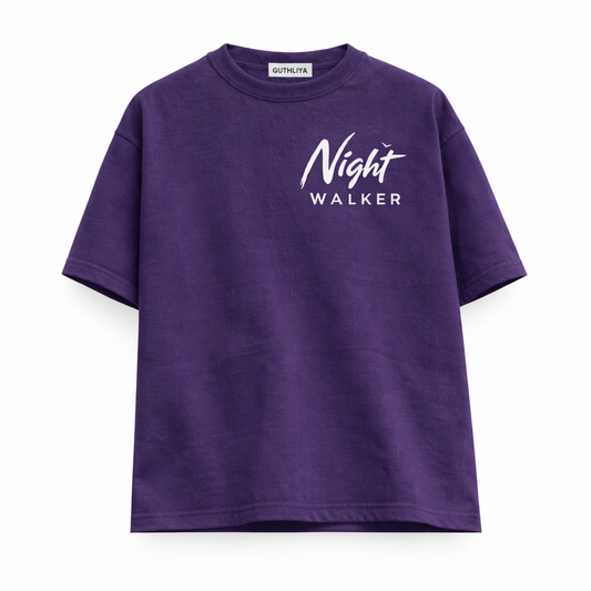 Night Walker Collection By GUTHLIYA with white background T shirt  colour  Purple Twiling Haze